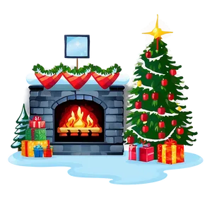 Holiday Fireplace Scene PNG Huk66 PNG