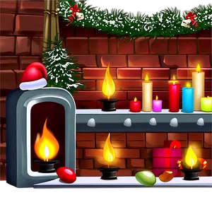 Holiday Fireplace Scene PNG Nsk PNG