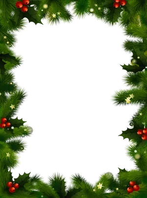 Holiday Framewith Hollyand Pine PNG image