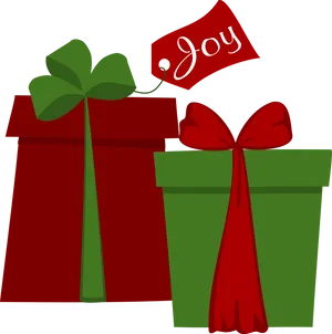 Holiday Gifts With Joy Tag PNG image