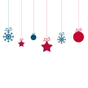 Holiday Ornaments Hanging Black Background PNG image