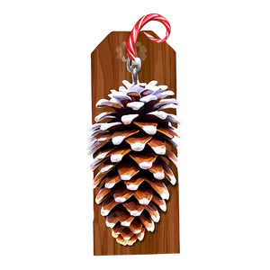 Holiday Pinecone Tag PNG 40