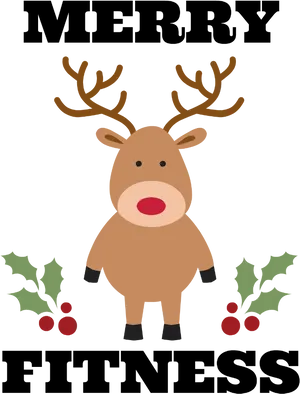 Holiday Reindeer Fitness Graphic PNG image