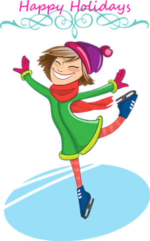 Holiday Skating Girl Celebration