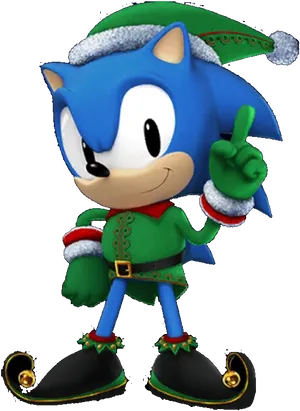 Holiday Sonic Costume PNG image