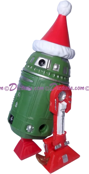Holiday Themed Droidwith Santa Hat PNG image