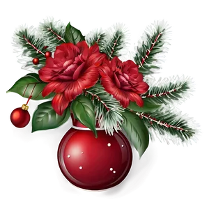 Holiday Themed Flower Vase PNG Tql PNG