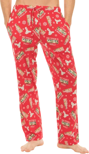 Holiday Themed Pajama Pants PNG image