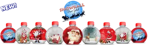 Holiday Themed Plastic Bottles PNG image