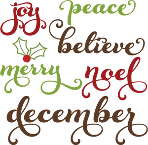 Holiday Words Calligraphy PNG image