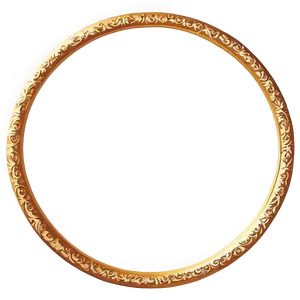 Hollow Gold Circle Frame PNG 99