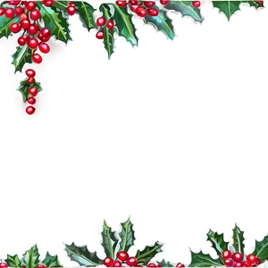 Holly And Berries Holiday Border Png 38 PNG image