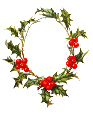 Holly Berries Christmas Frame PNG image