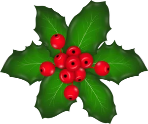 Holly Branch Red Berries.png PNG