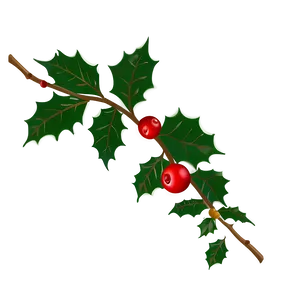 Holly Silhouette PNG 05252024