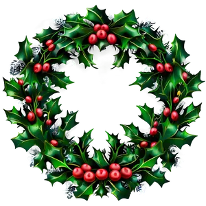 Holly Wreath Png 05252024 PNG image