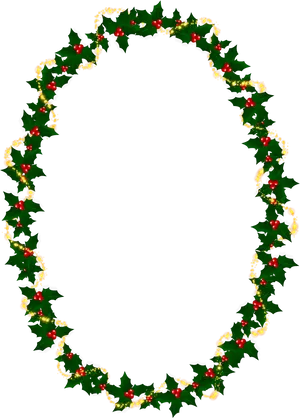 Hollyand Lights Christmas Frame PNG image