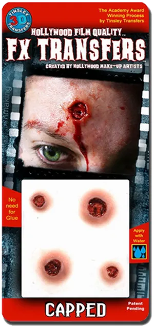 Hollywood F X Transfers Capped Wound Makeup PNG image