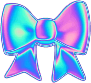 Holographic Bow Kawaii Aesthetic.png PNG image
