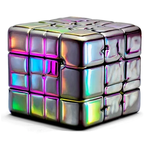 Holographic Cube PNG Wef PNG