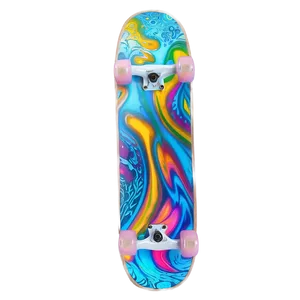 Holographic Skateboard Deck Sketch PNG 23