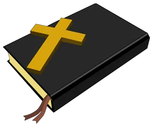Holy Biblewith Golden Cross PNG image