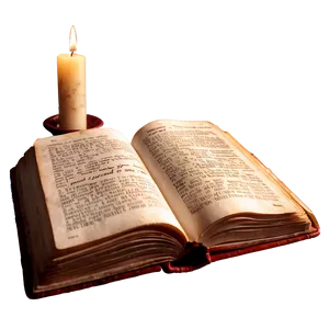 Holy Book And Candle PNG Lqk
