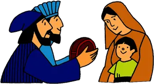 Holy_ Family_and_ Gift_ Bible_ Clipart PNG image