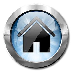 Home Icon Glossy Metallic Button