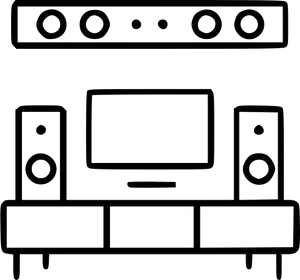 Home Theater Setup Outline PNG
