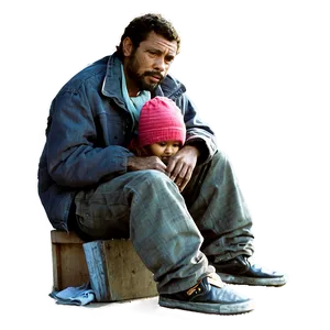 Homeless Man And Child Png 06132024 PNG image