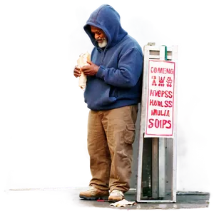 Homeless Man And Soup Kitchen PNG 06132024 PNG