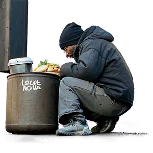 Homeless Man And Soup Kitchen PNG Wee PNG