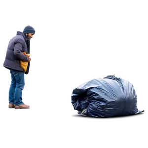 Homeless Man By Trash Can PNG Aai PNG