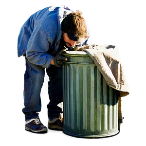 Homeless Man By Trash Can PNG Bhd42 PNG