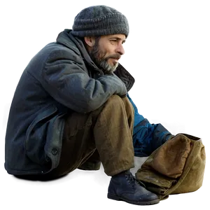 Homeless Man D PNG image