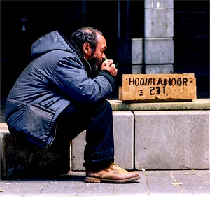 Homeless Man Eating Png 06132024 PNG image