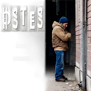 Homeless Man In Alley PNG 06132024