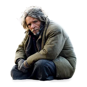 Homeless Man In Winter Png 06132024 PNG image