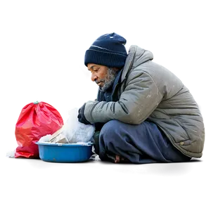 Homeless Man In Winter Png Wgb PNG image