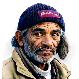 Homeless Man Portrait Png Vtg PNG image