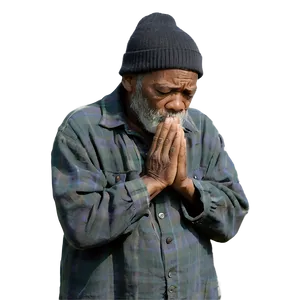 Homeless Man Praying PNG 60
