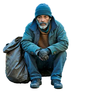 Homeless Man With Bag Png Lni PNG image