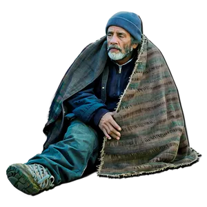 Homeless Man With Blanket Png Ofq91 PNG image