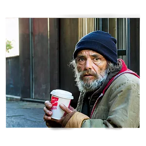 Homeless Man With Cup PNG Njk PNG