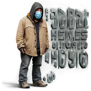 Homeless Man With Mask PNG 06132024