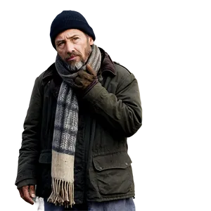 Homeless Man With Scarf PNG 06132024