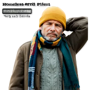 Homeless Man With Scarf PNG Fqv PNG