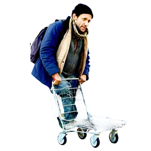 Homeless Man With Trolley PNG Dei77 PNG