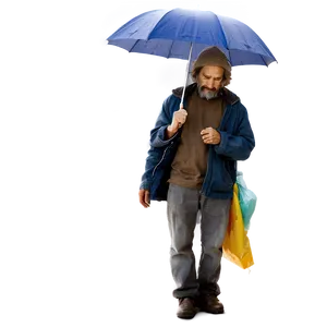 Homeless Man With Umbrella PNG 97